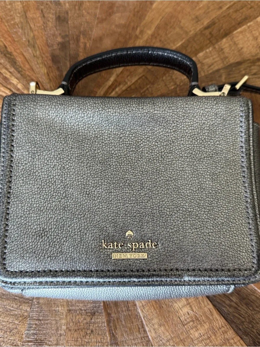 Kate Spade Patterson Drive Maisie Mini in Metallic Pebble Leather